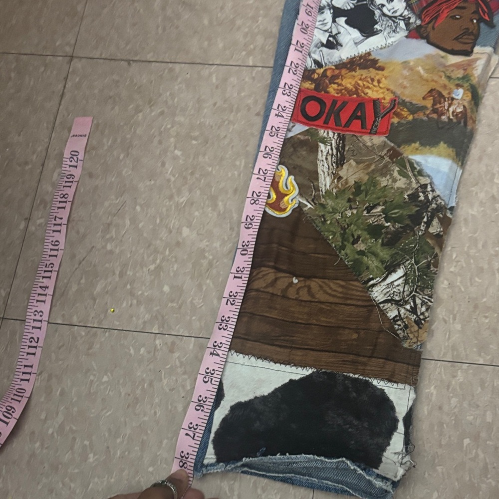 Patchwork Graphic Jeans the arent full length - image 10